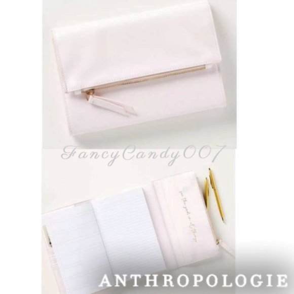 Anthropologie Mia  200-page Agenda Clutch with Zip Pouch Slots, Pink - Picture 1 of 17
